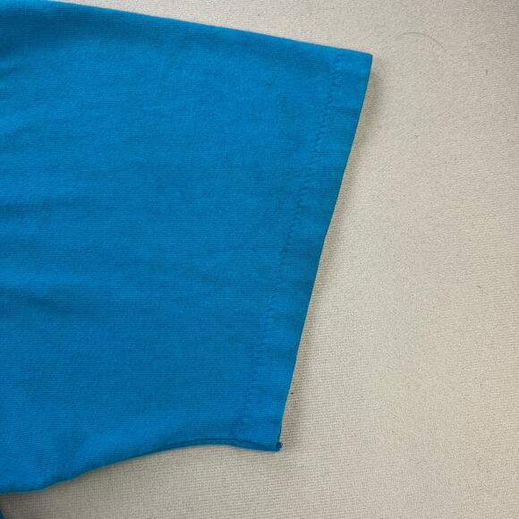 Vintage Blue T-Shirt Adult Small Oneita Blank Single Stitch Basic Made USA 90s - Picture 4 of 13